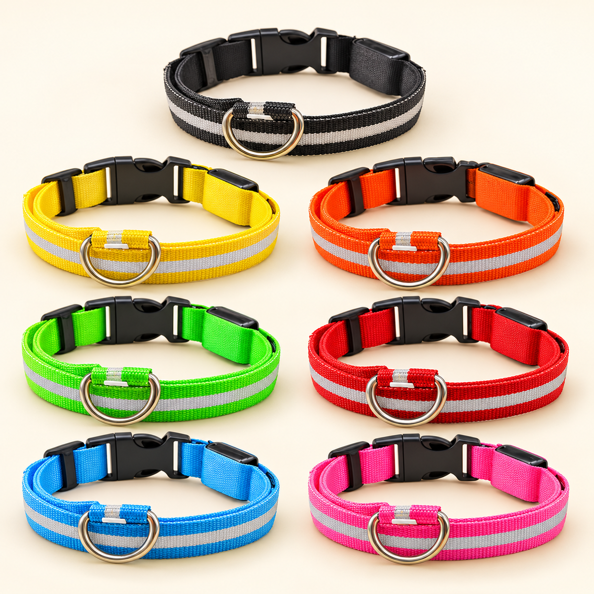 Coloris disponibles du collier LED rechargeable POSTUVIO