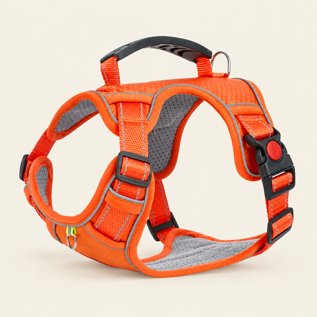 Harnais POSTUVIO orange sur fond beige